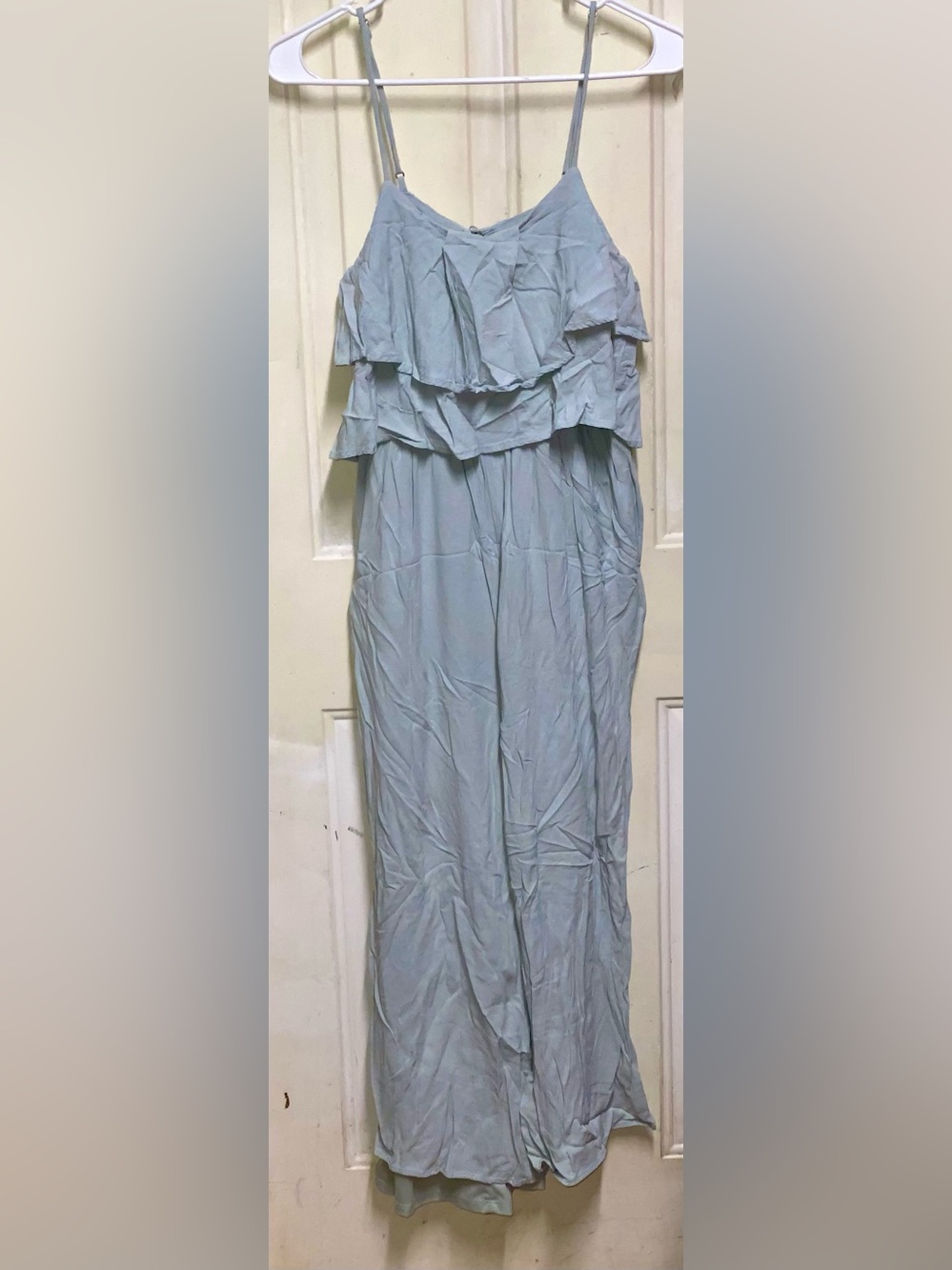 Gilli Light Blue Ruffle Maxi Dress Women’s Medium Boho Flowy Sleeveless